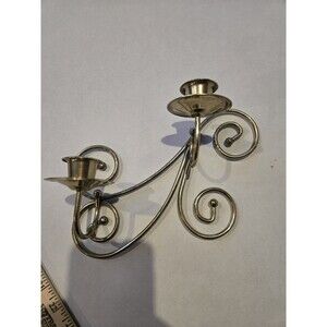 VTG Home Interiors Goldtone Brass Swirl Sconce Candle Holder Homco